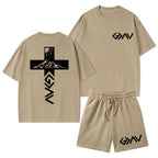 God Is Greater Than The Highs And Lows Christian Washed T-Shirt & Shorts