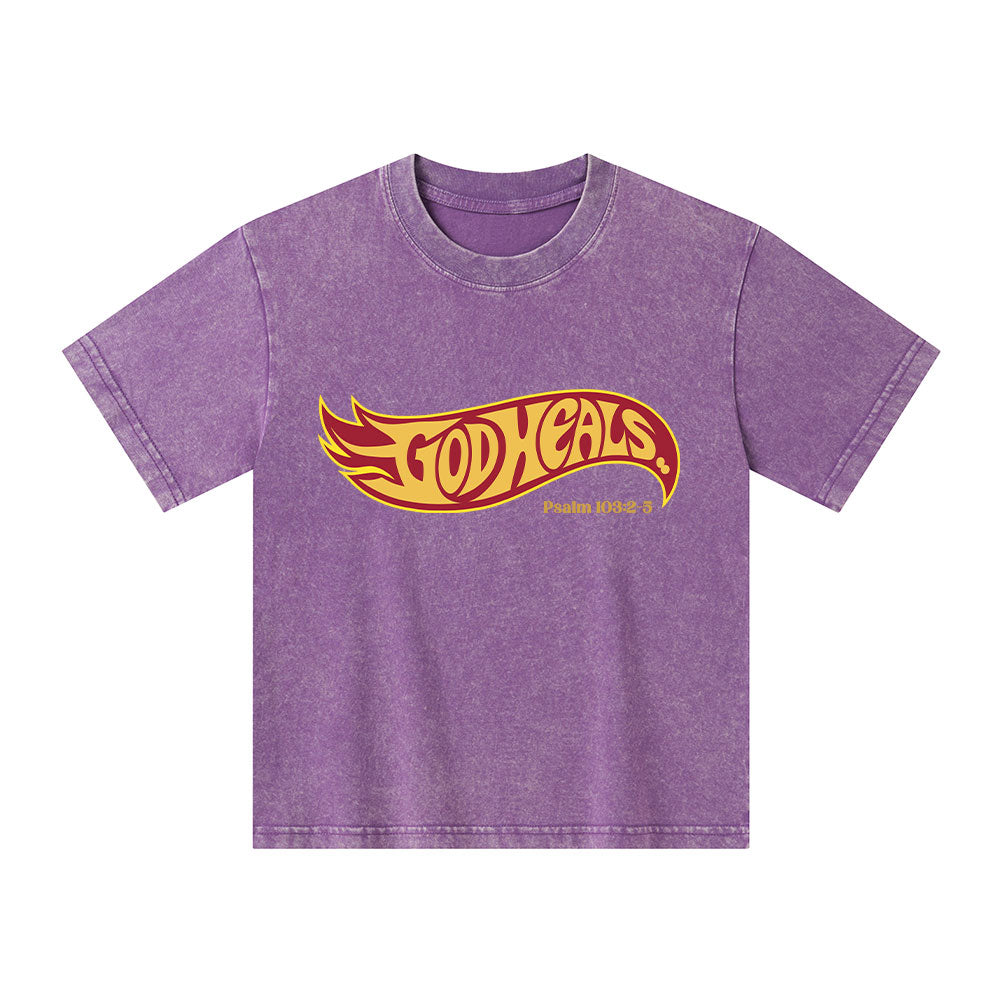 God Heals Kid Washed T-Shirt
