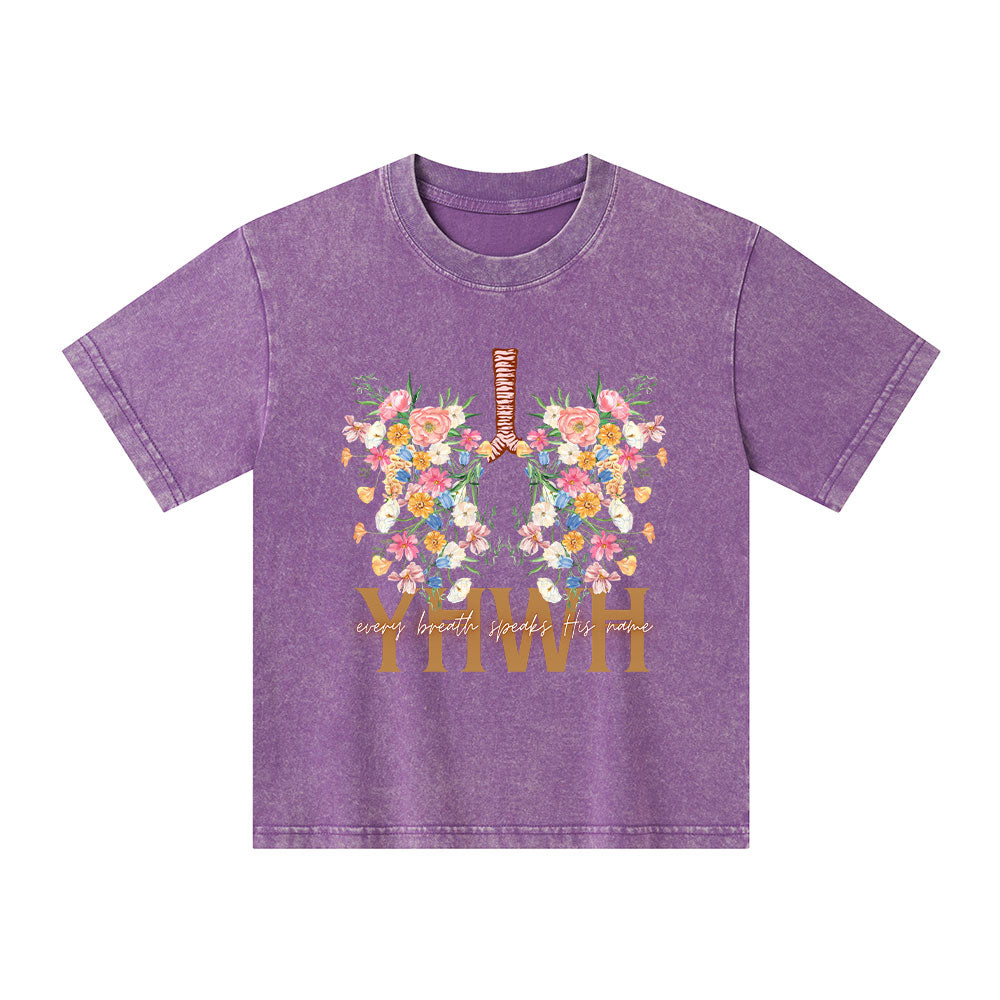 YHWH Floral Kid Washed T-Shirt