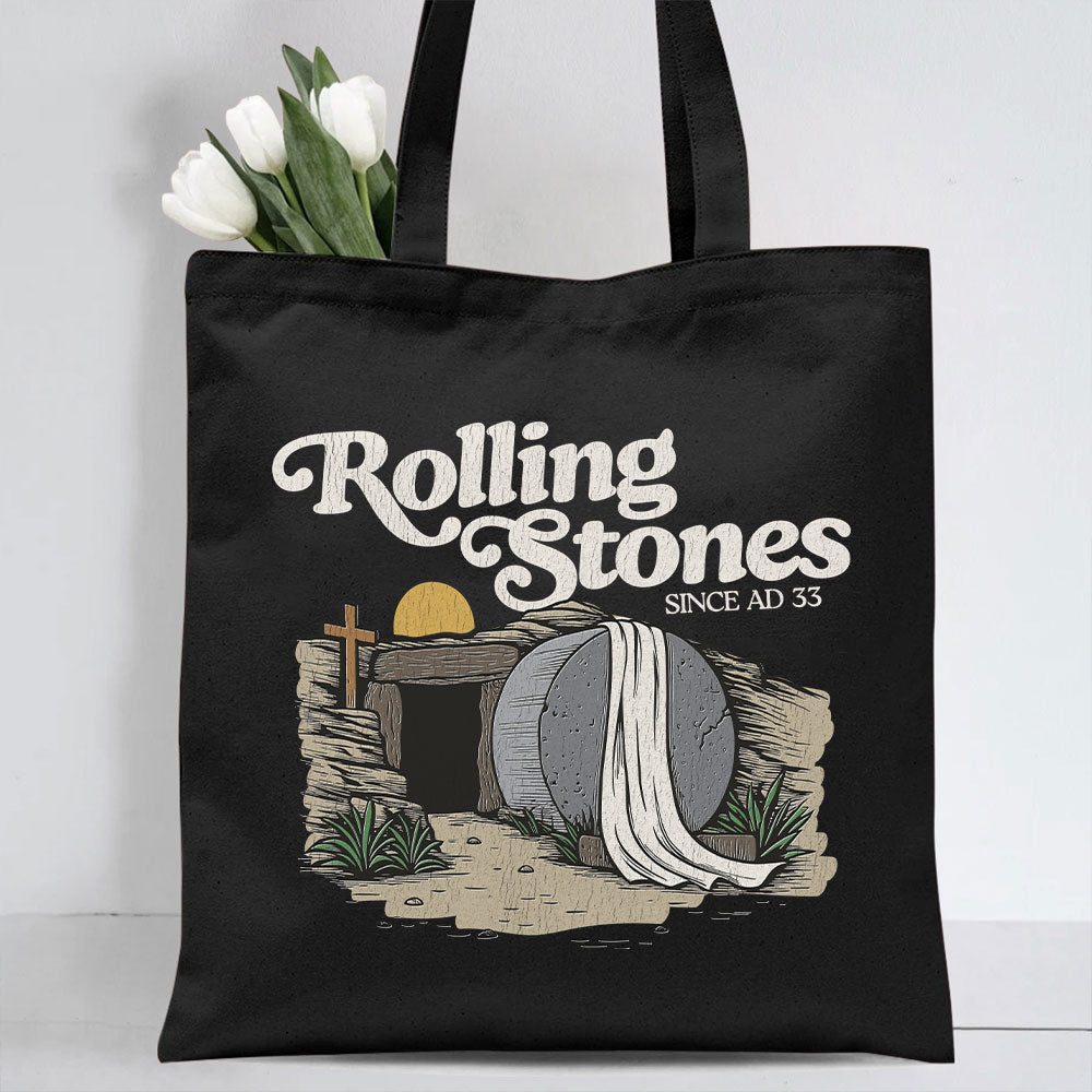 The Stone Was Rolled Away Christian Canvas Tote Bag