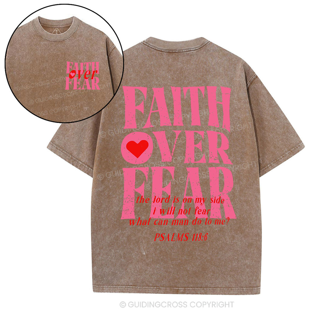 Faith Over Fear Christian Washed T-Shirt
