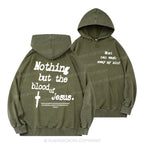 Nothing About The Blood Of Jesus Christian Washed Hoodie