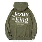 Jesus Is King Christian Washed Hoodie