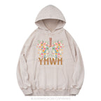 YHWH Floral Christian Washed Hoodie