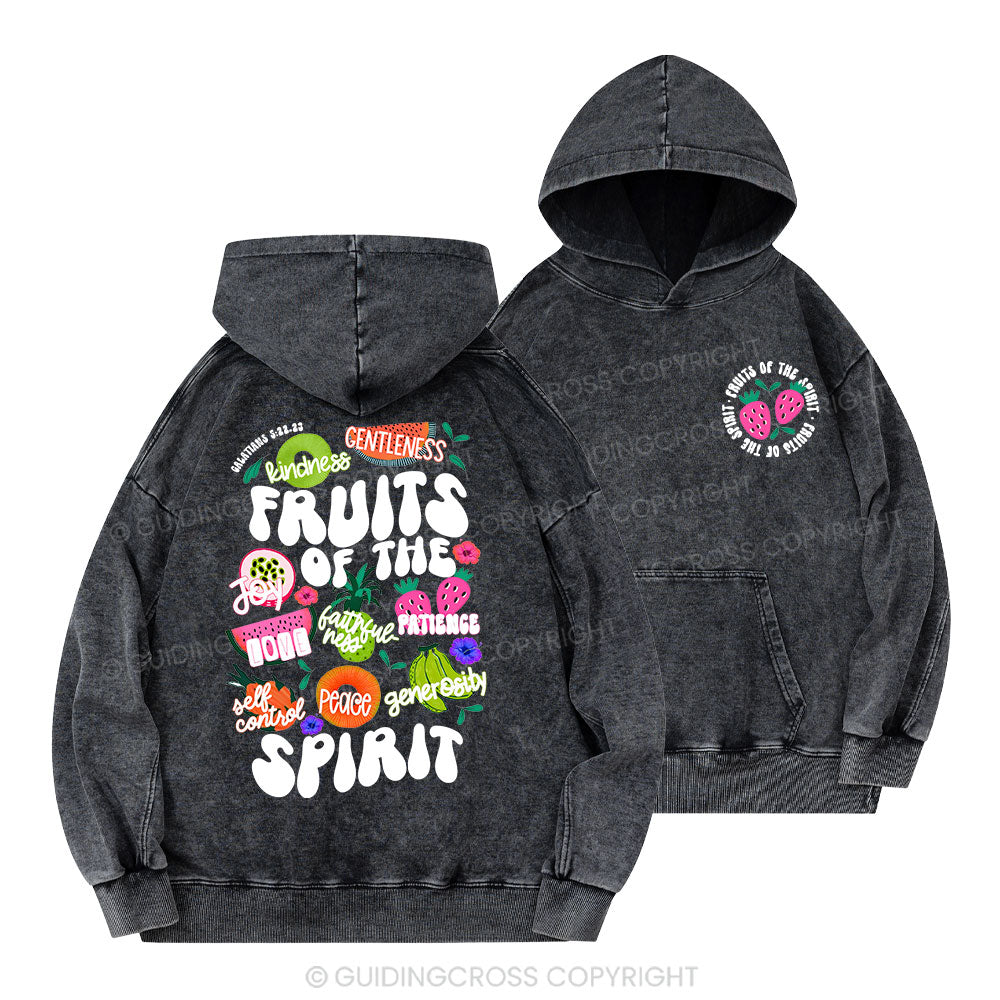 Fruit Of The Spirit Christian Washed Hoodie