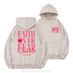 Faith Over Fear Christian Washed Hoodie