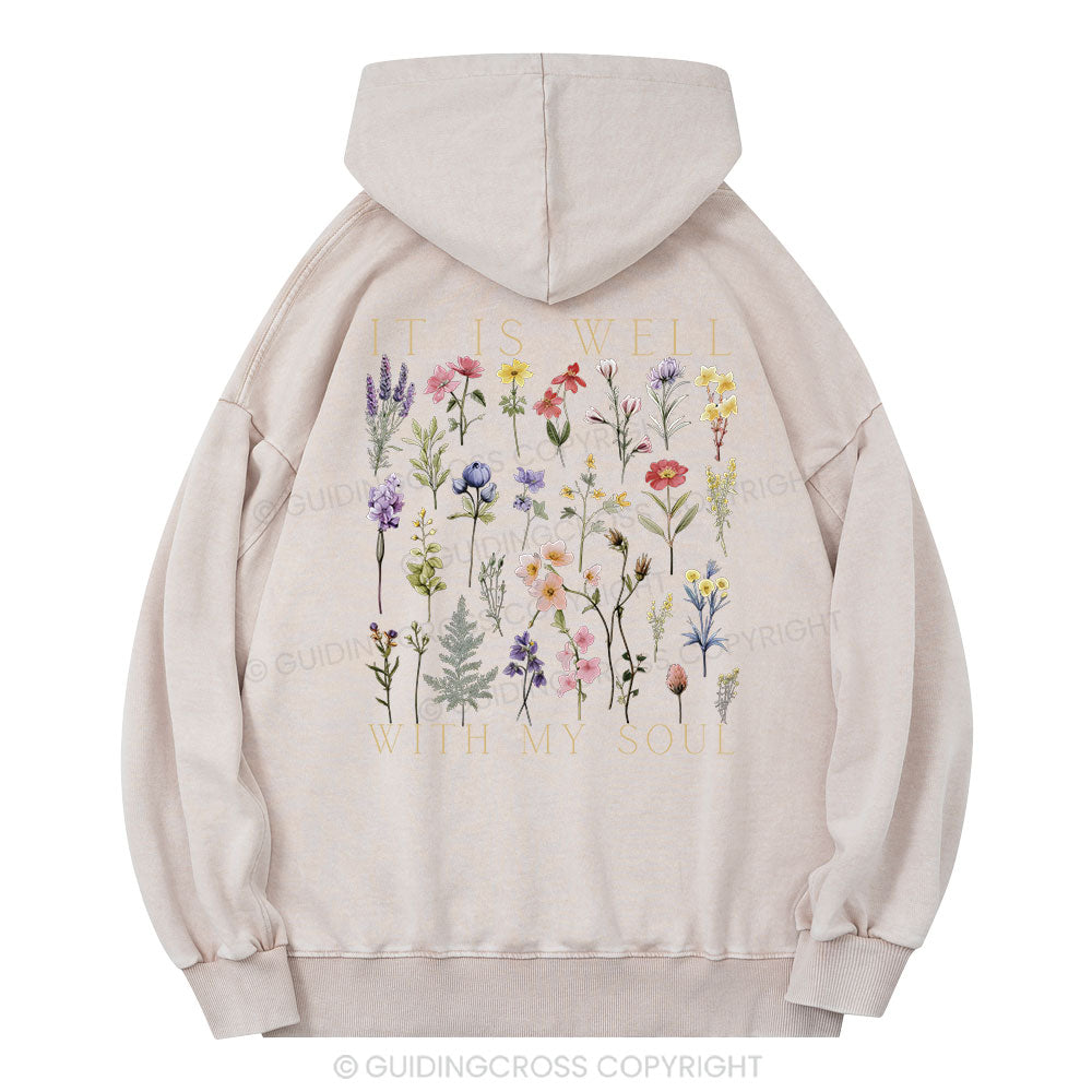 It Is Well With My Soul Christian Washed Hoodie