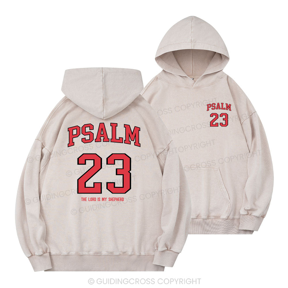 Psalm 23 Christian Washed Hoodie