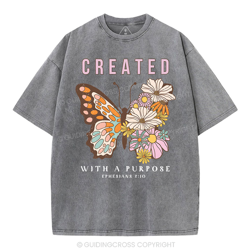 Created With A Purpose Christian Washed T-Shirt