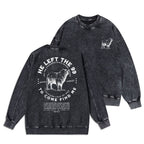 He Left The 99 To Rescue Me Christian Washed Sweatshirt