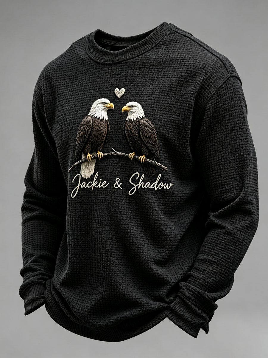 Men'S Jackie&Shadow Printed Casual Waffle Top