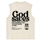 God Saves Christian Washed Tank Top