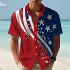 Men's Hawaii Vacation United States Independence Day Printed Casual Shirt