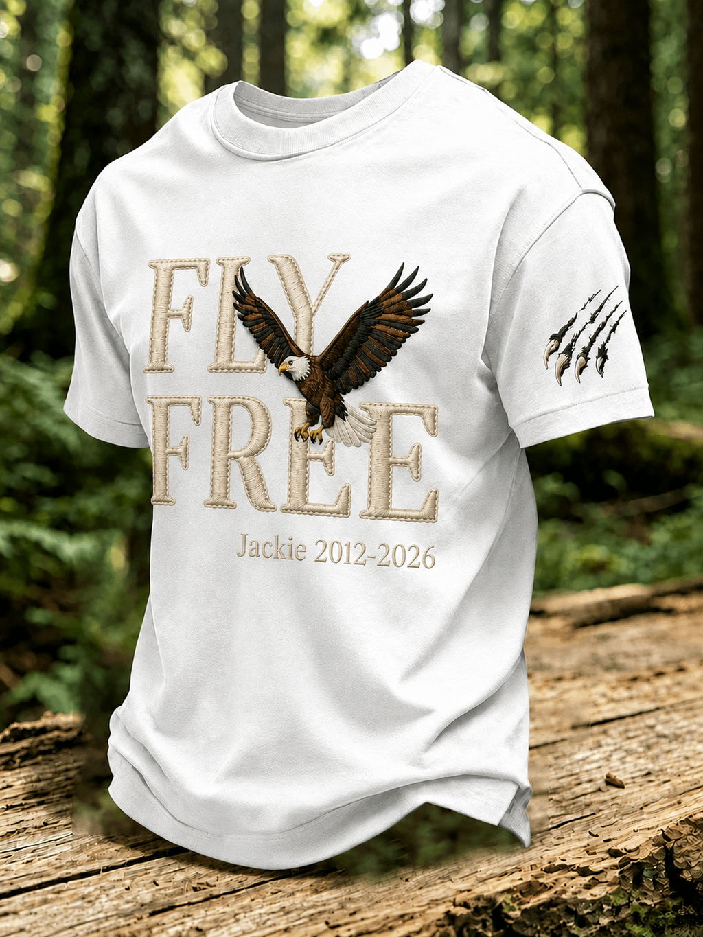 Men'S Forever Over Big Bear, Fly Free Jackie Printed Short-Sleeve T-Shirt
