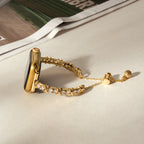 14k Gold / Platinum Plated Zircon Metal Watch Band