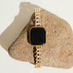 Rhinestone Circular Metal Watch Band