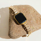 Rhinestone Circular Metal Watch Band