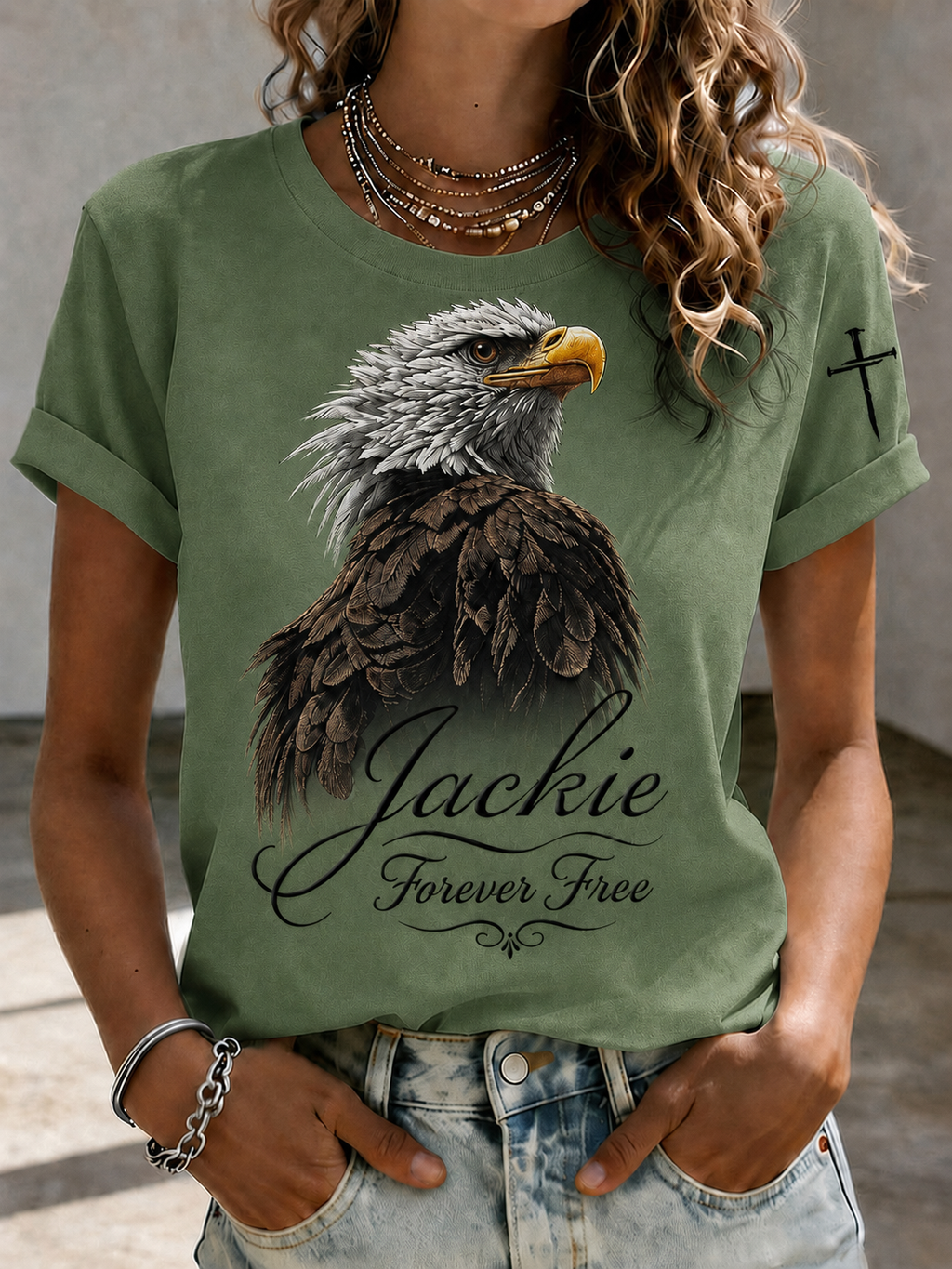 Brave The Storm Jackie Fly Free Oatmeal Graphic T Shirt