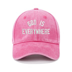 God Is Everywhere Christian Washed Hat