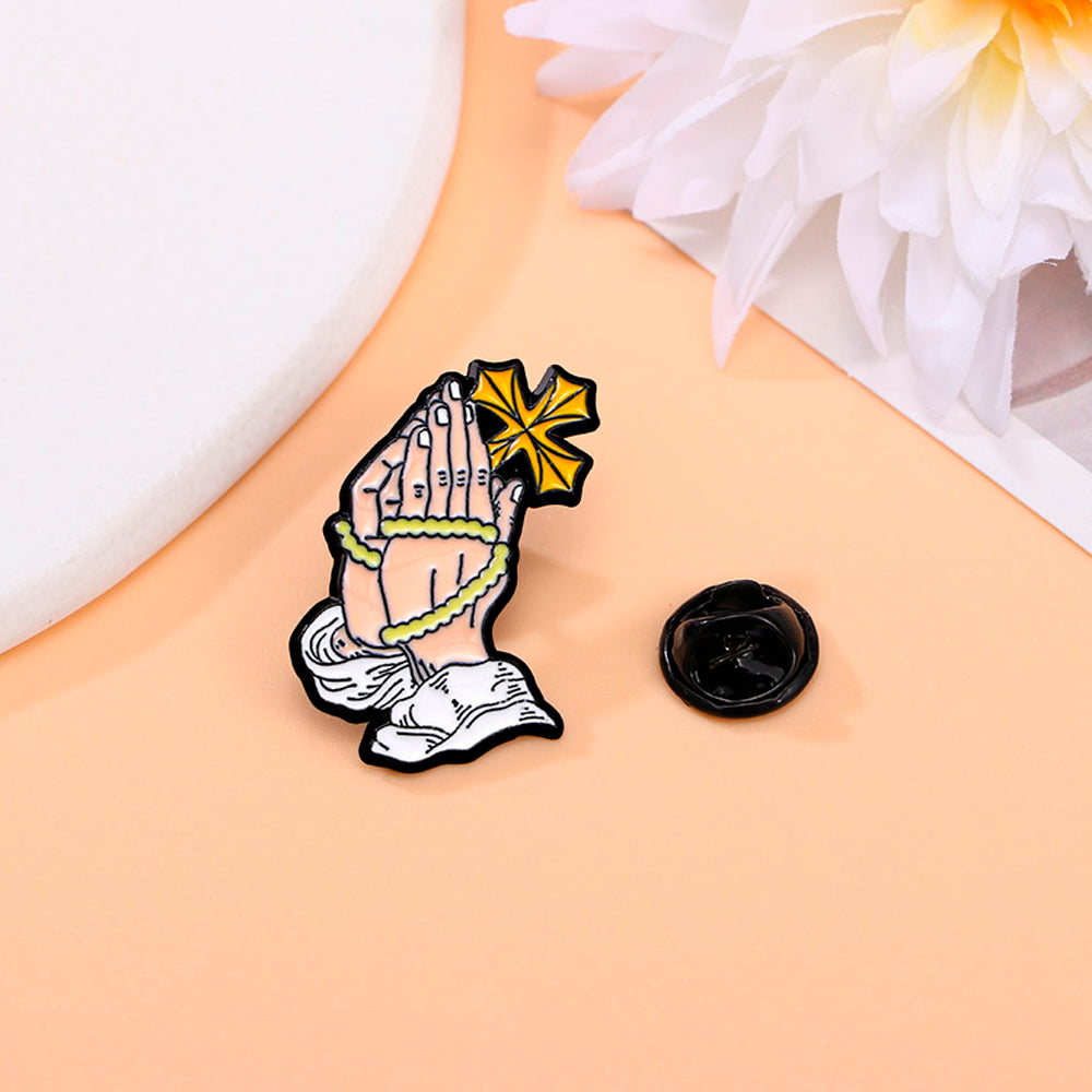 Jesus Pray metal pin