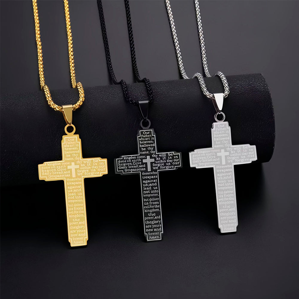 Cross Bible Verse Christian Necklace