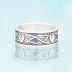 Sacred Heart of Jesus Christian Sterling Silver Band Ring
