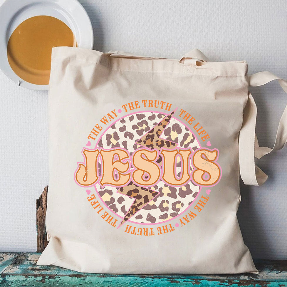 Jesus The Way The Truth Christian Canvas Tote Bag