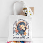 My Grace Is Sufficient Christian Canvas Tote Bag