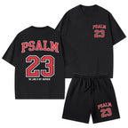 Psalm 23 Christian Washed T-Shirt & Shorts