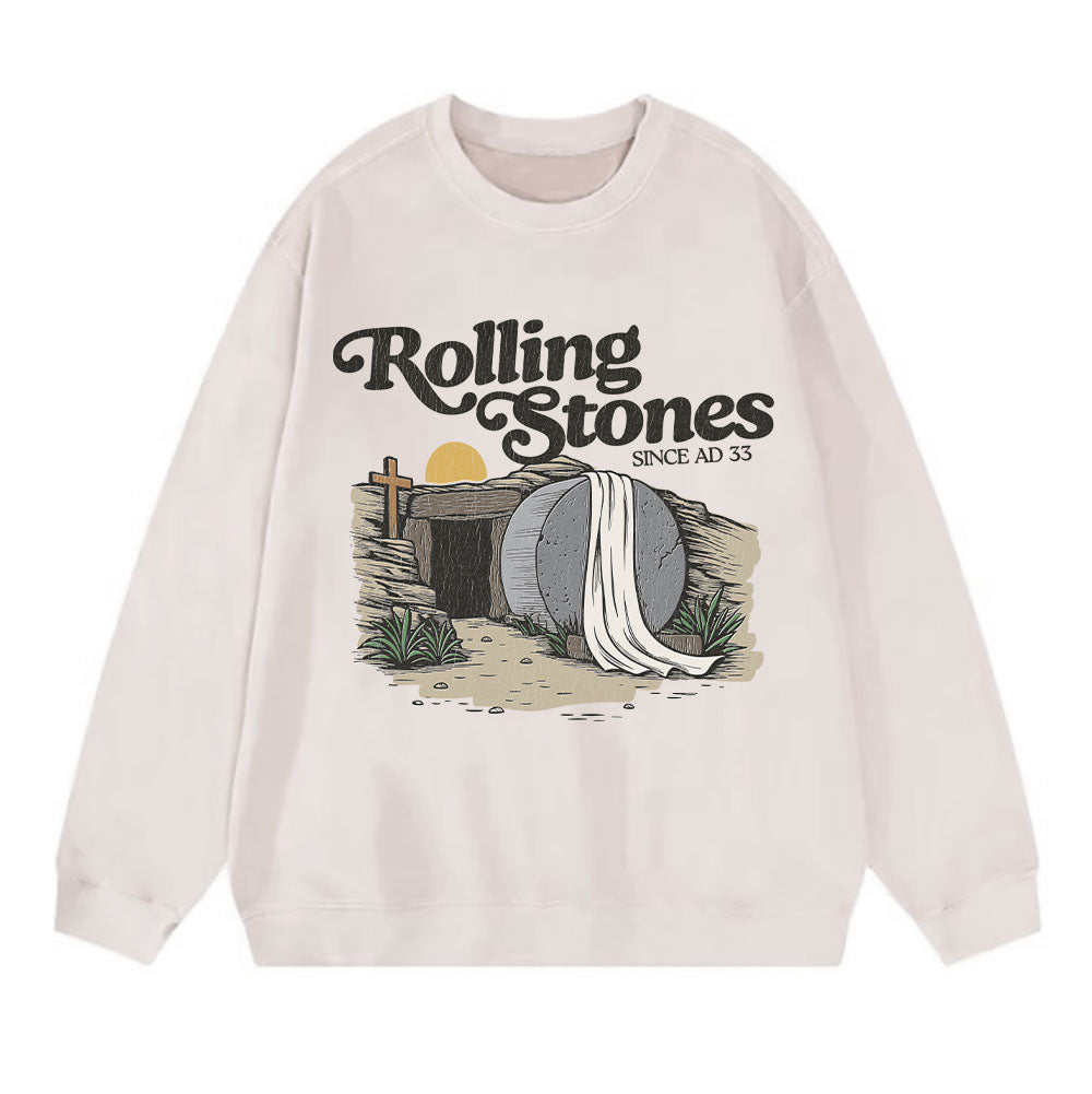 The Stone Was Rolled Away Christian Washed Sweatshirt