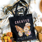 Created With A Purpose Christian Canvas Tote Bag