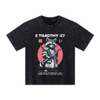Fought The Good Fight Raccoon Kid Washed T-Shirt