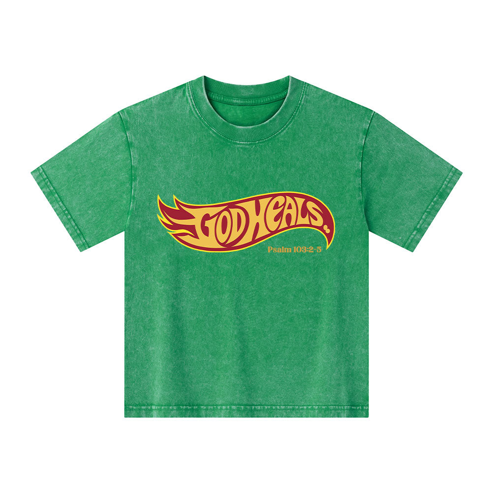 God Heals Kid Washed T-Shirt