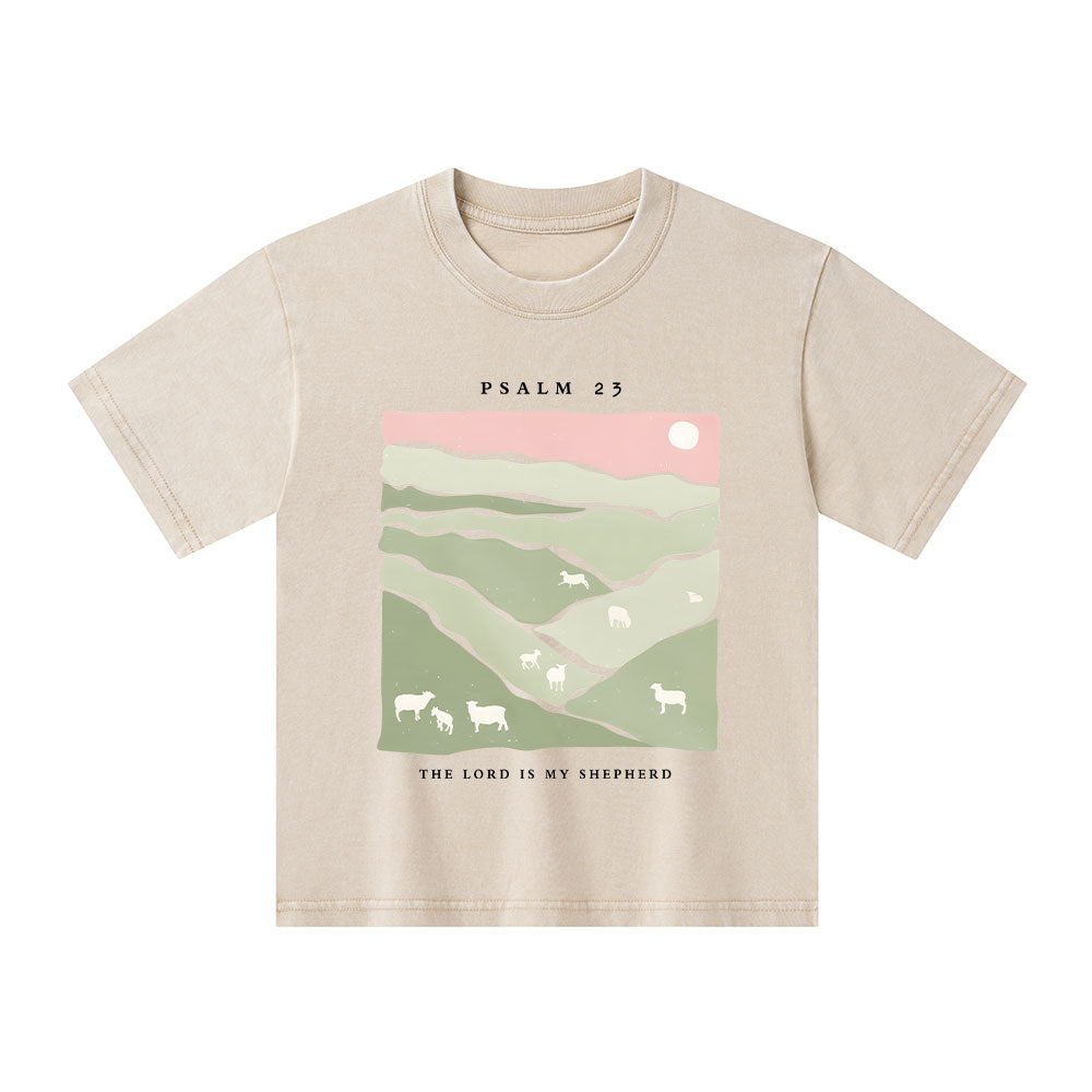 The Lord Is My Shepherd Kid Washed T-Shirt