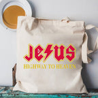 Jesus Highway To Heaven Christian Canvas Tote Bag