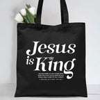 Jesus Is King Christian Canvas Tote Bag