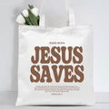 Jesus Saves Christian Canvas Tote Bag