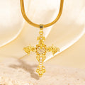 Exquisite Serpent Bone Chain Cross Necklace