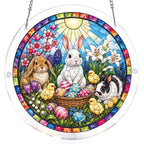Spring Bunny Garden Light Suncatcher-Acrylic Window Art