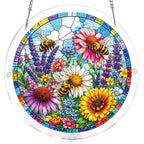 Bee Garden Bloom Light Suncatcher-Acrylic Window Art
