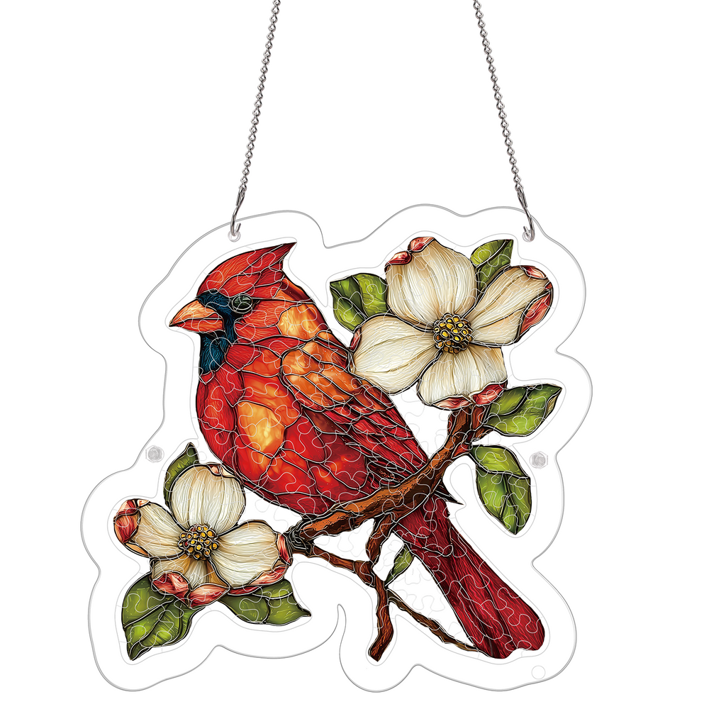 Magnolia Cardinal Light Suncatcher-Acrylic Window Art