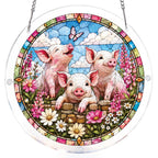 Meadow Piglets Light Suncatcher-Acrylic Window Art