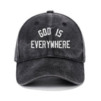 God Is Everywhere Christian Washed Hat
