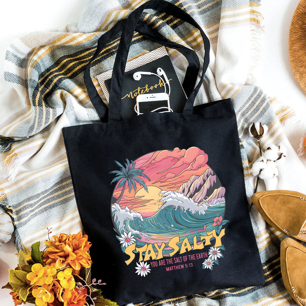 Stay Salty Christian Canvas Tote Bag