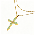 Minimalist Green Cross Christian Necklace