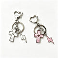 Cross & Lightning Shape Christian Keychain