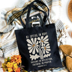 Be Joyful In Hope Christian Canvas Tote Bag
