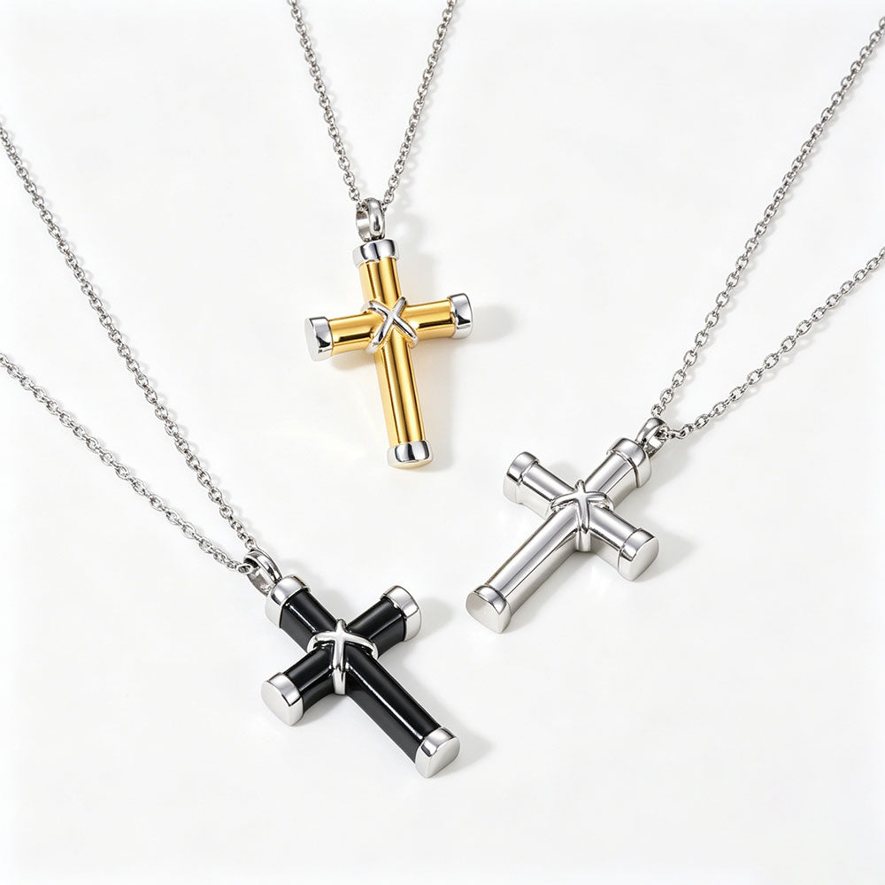 Openable Stainless Steel Cross Necklace
