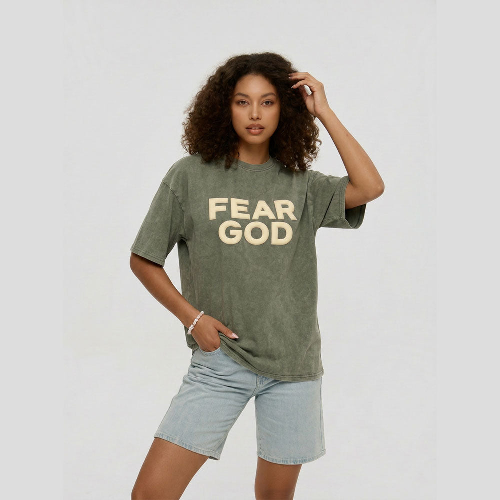 Fear God Christian Puff Printed Washed T-Shirt