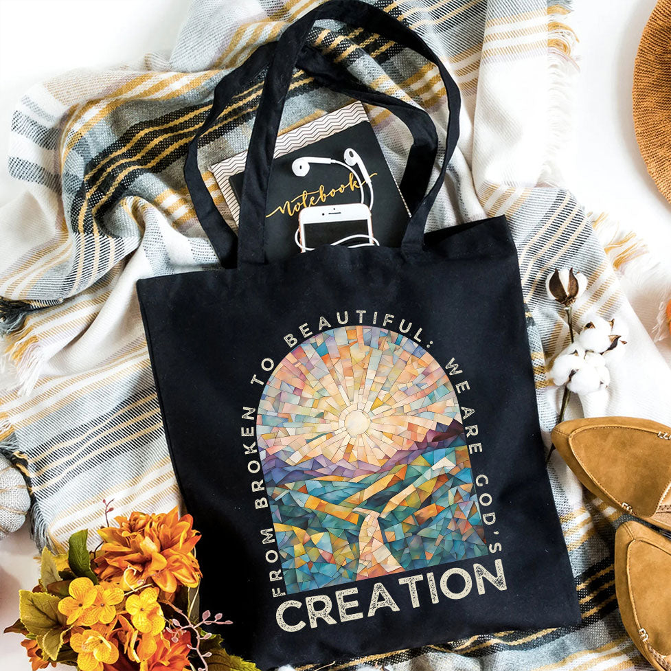 From Broken To Beautiful Christian Canvas Tote Bag